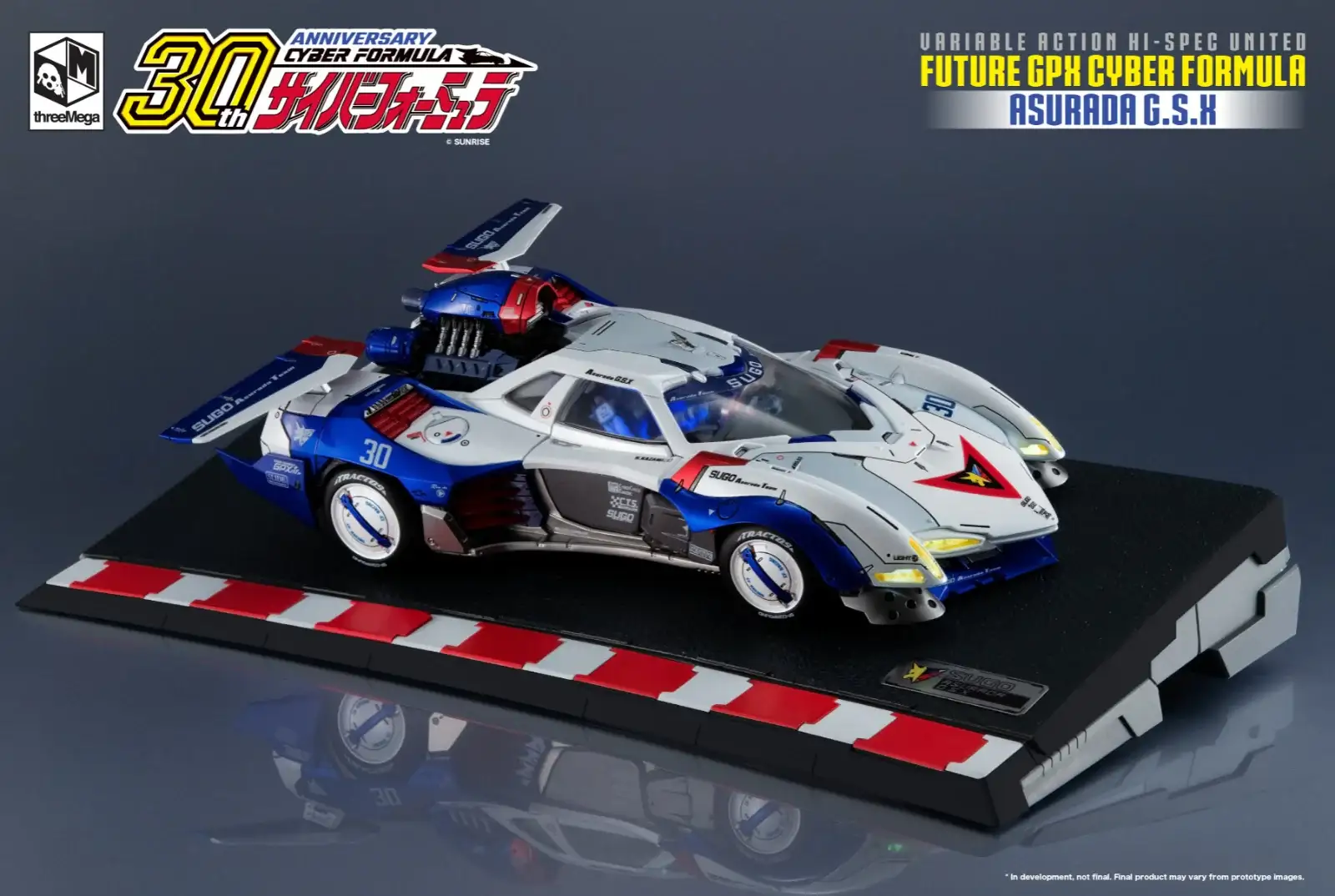 Free EMS shipping 2023 Release MegaHouse X Three Zero V.A. HI-SPEC 1:18 Cyber Formula Asurada GSX - Image 24