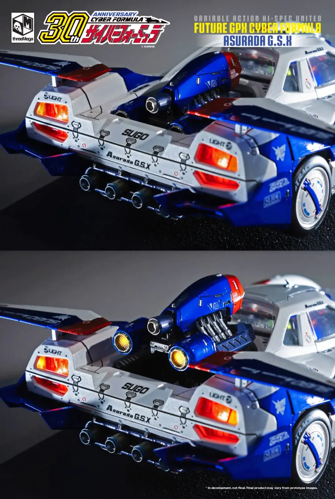 Free EMS shipping 2023 Release MegaHouse X Three Zero V.A. HI-SPEC 1:18 Cyber Formula Asurada GSX - Image 26