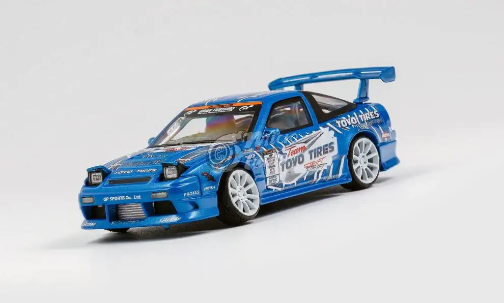 Micro turbo 1:64 Scale Custom Nissan 180SX - Metallic Blue - Image 2