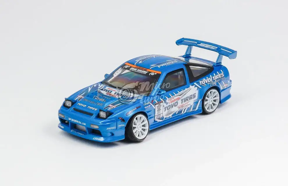Micro turbo 1:64 Scale Custom Nissan 180SX - Metallic Blue - Image 3