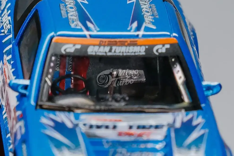 Micro turbo 1:64 Scale Custom Nissan 180SX - Metallic Blue - Image 9