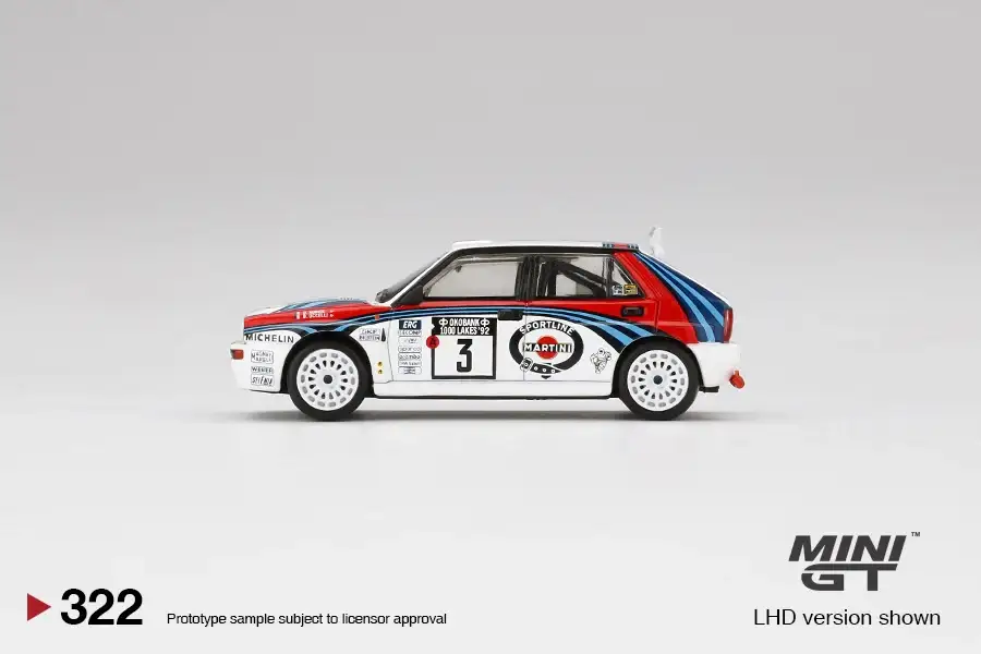 MINI GT #322 1/64 Lancia Delta HF Integrale Evoluzione 1992 Rally 1000 Lakes Winner #3 - Image 3
