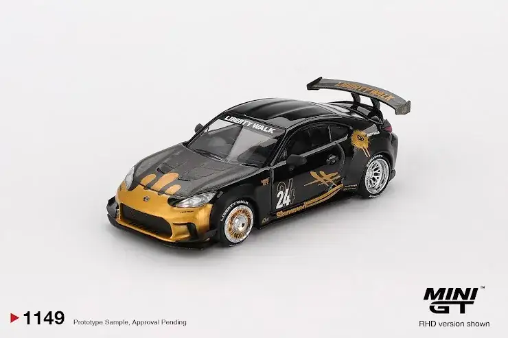 Mini GT 1:64 Scale #1149 Toyota GR86 LB★Nation Black / Gold Blister Pack