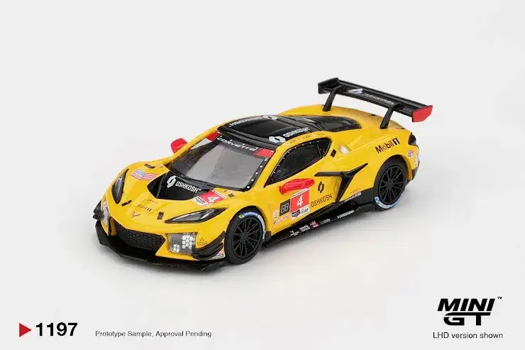 Mini GT #1197 Chevrolet Corvette Z06 GT3.R #4 Corvette Racing by Pratt Miller Motorsports 2025 IMSA Daytona 24 Hrs