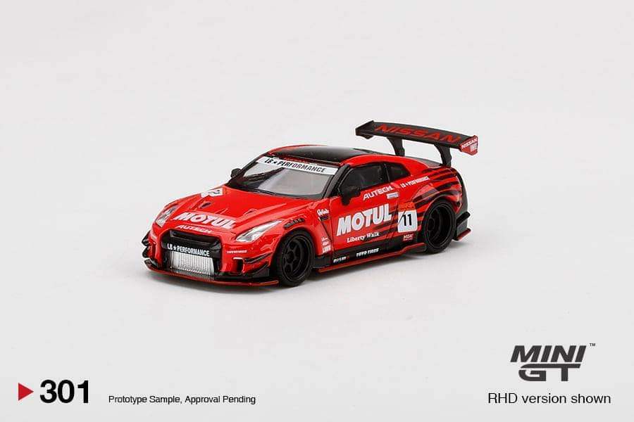 Mini GT #301 LB Works Nissan GT-R R35 Type 2 Rear Wing Ver.3 Infinite Motul