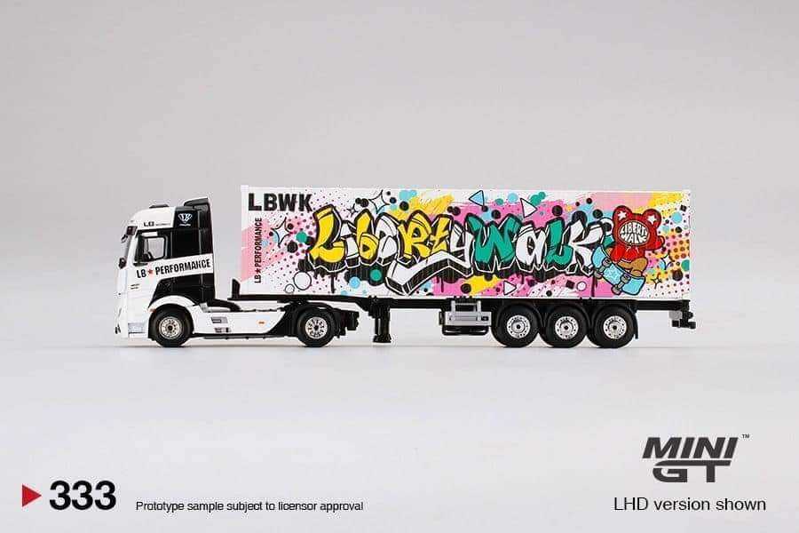 MINI GT #333 1/64 Mercedes-Benz Actros LBWK w/Car Carrier - Image 3
