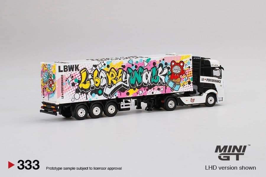 MINI GT #333 1/64 Mercedes-Benz Actros LBWK w/Car Carrier - Image 4