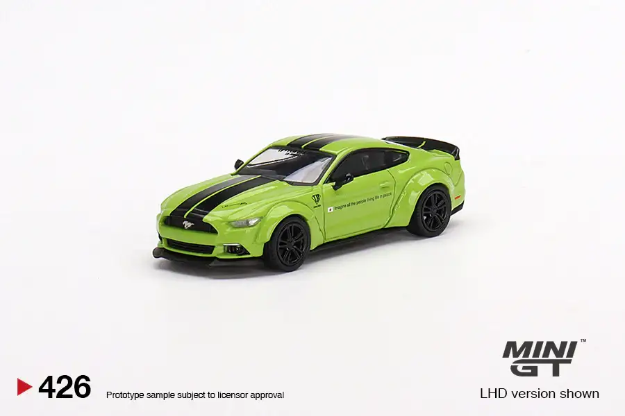 Mini GT #426 LB-WORKS Ford Mustang Grabber Lime 1:64 Scale