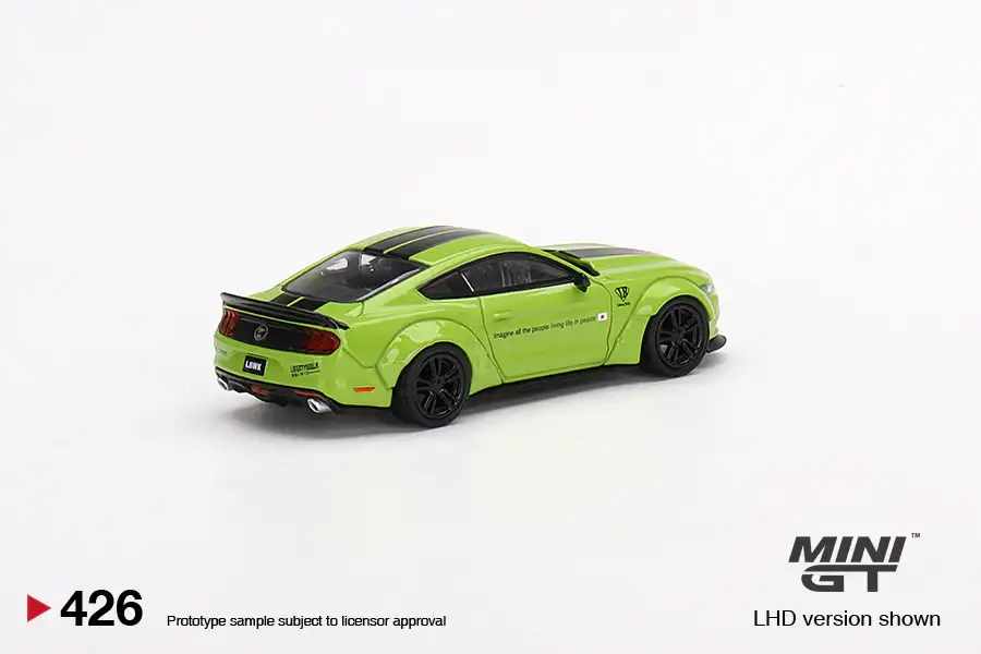 Mini GT #426 LB-WORKS Ford Mustang Grabber Lime 1:64 Scale - Image 2