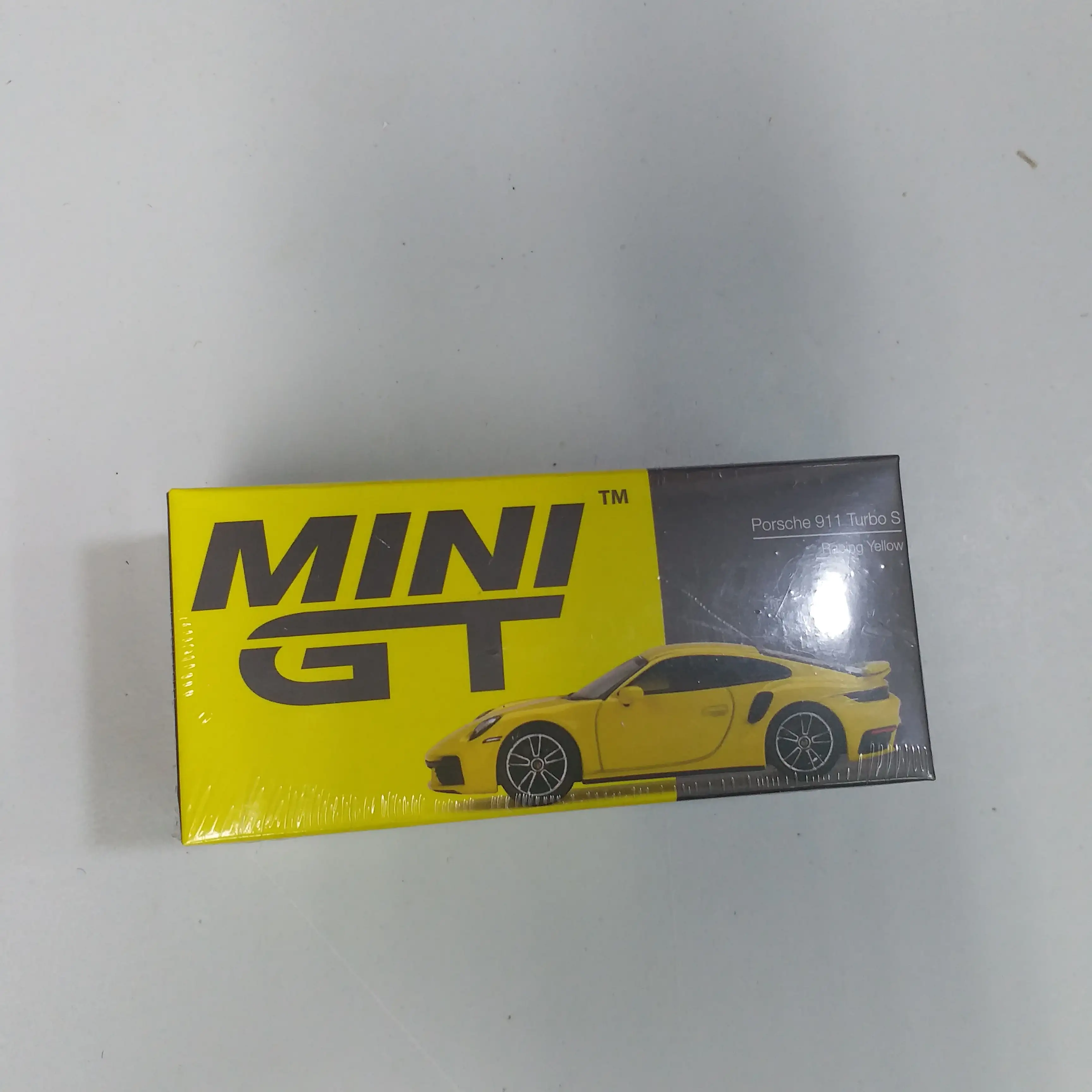 Mini GT #497 Porsche 911 Turbo S Racing Yellow - Image 2