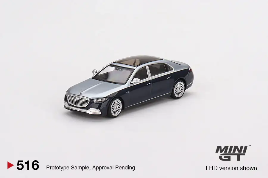 Mini GT #516 Mercedes-Maybach S680 Cirrus Silver / Nautical Blue Metallic