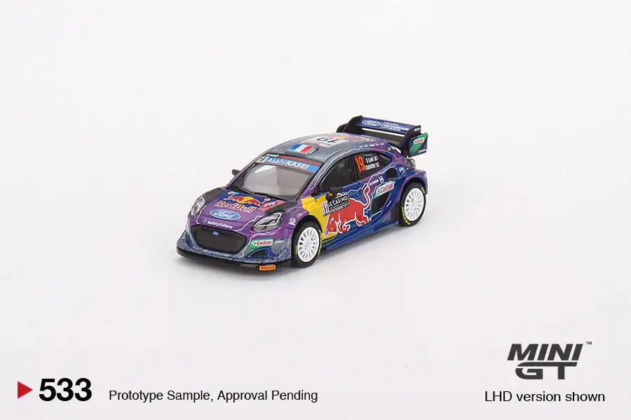 MINI GT #533 Ford Puma Rally1 #19 M-Sport Ford WRT 2022 Rally Monte Carlo Winner