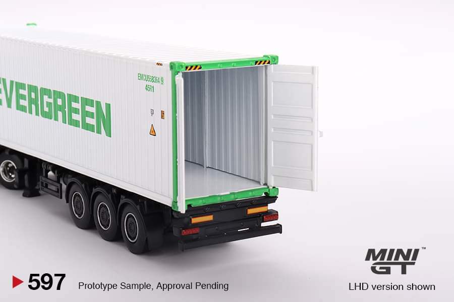 MINI GT #597 1/64 Western Star 49X Blue w/ 40' Reefer Container "EVERGREEN" - Image 2