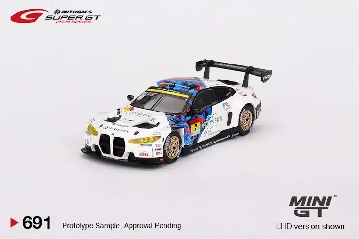 Mini GT #691 BMW M4 GT3 #7 "Studie BMW M4" BMW M Team Studie x CRS 2023 SUPER GT SERIES