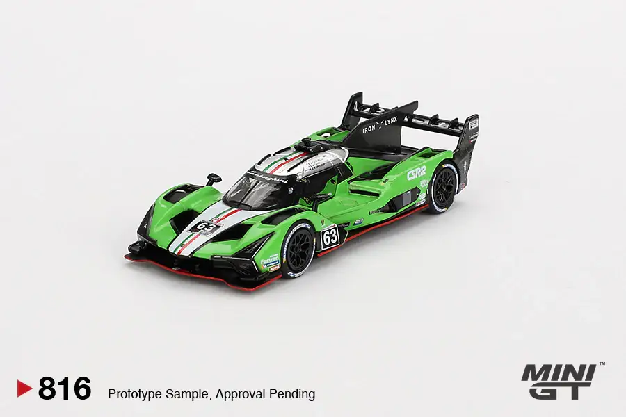 Mini GT #816 Lamborghini SC63 #63 Iron Lynx 2024 IMSA Sebring 12 Hrs