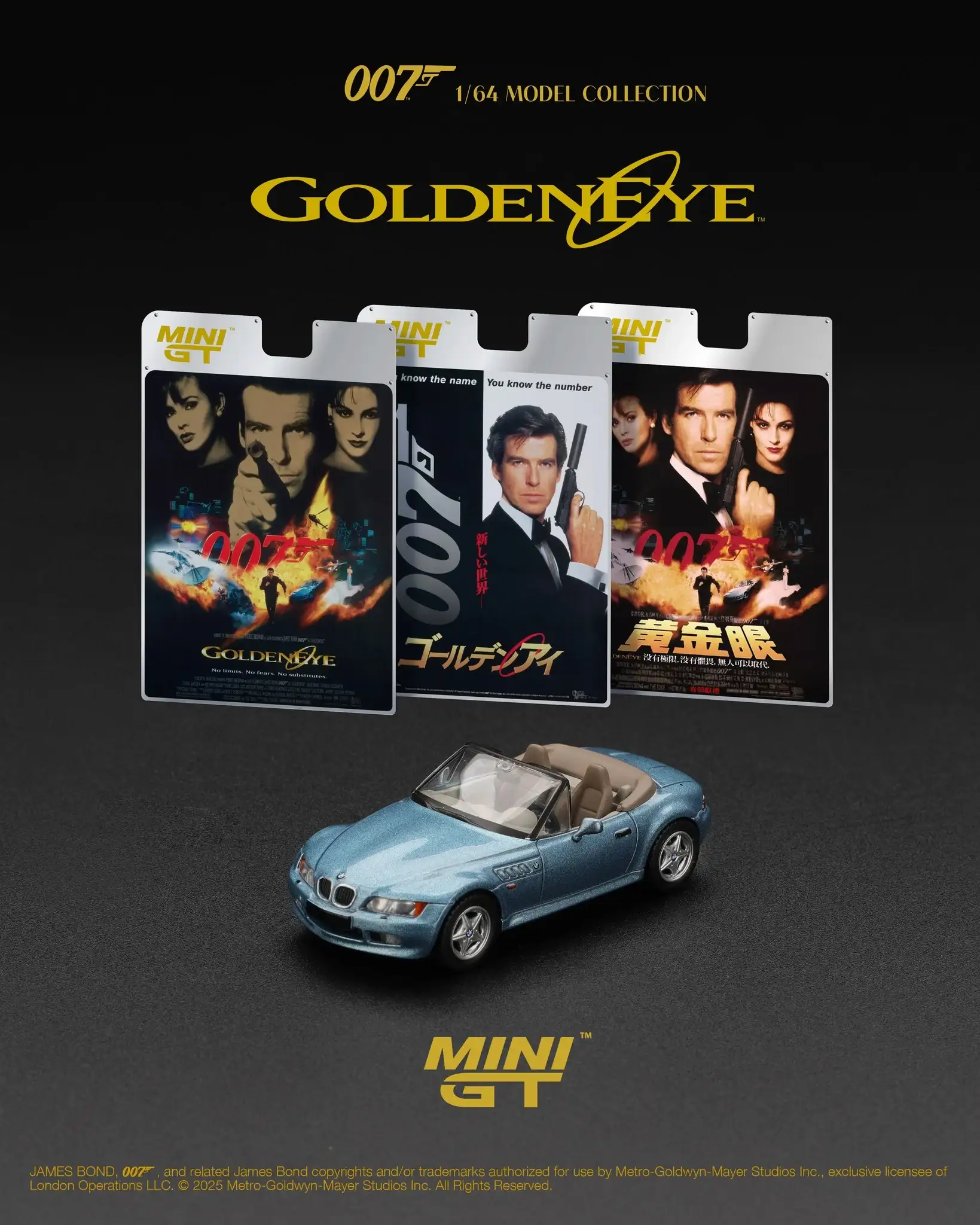 Mini GT #914 BMW Z3 "GoldenEye" James Bond 007 1:64