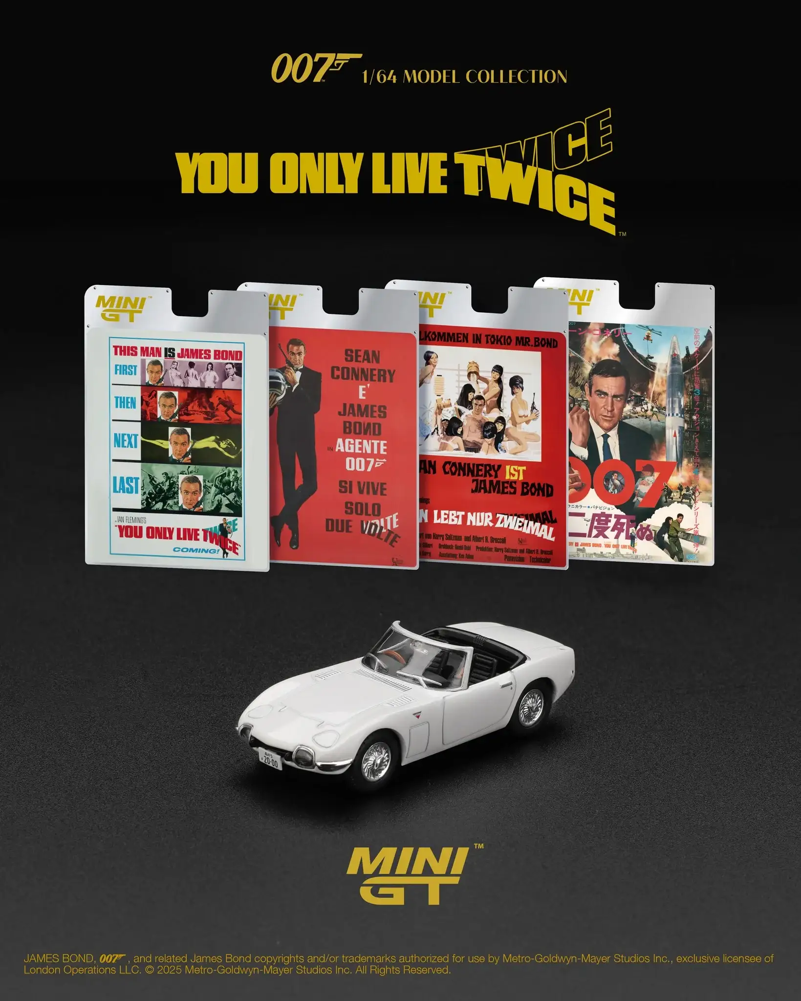 Mini GT #915 Toyota 2000GT Roadster "You Only Live Twice" James Bond 007 1:64