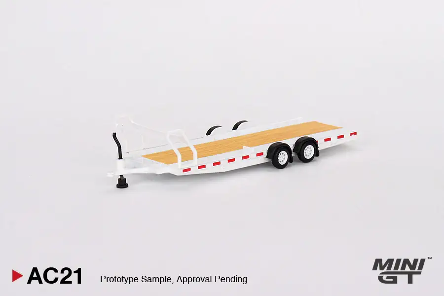 Mini GT #AC21  Car Hauler Trailer White