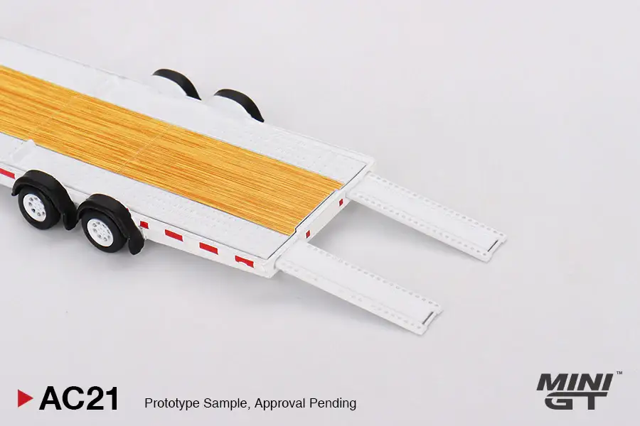 Mini GT #AC21  Car Hauler Trailer White - Image 2