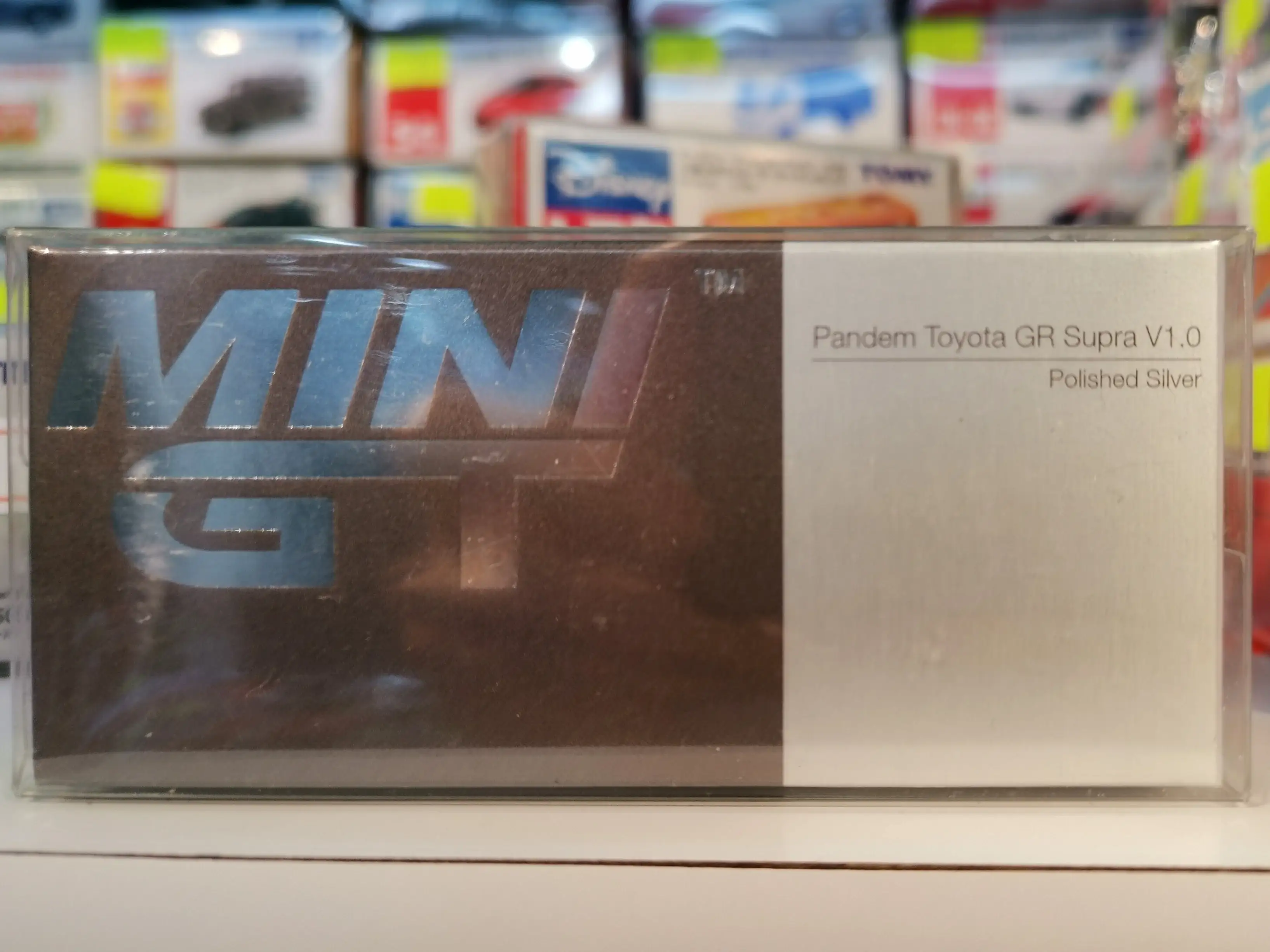 Mini GT Exclusive 1:64 Scale Pandem GR Supra (A90) Polished Silver - Image 2