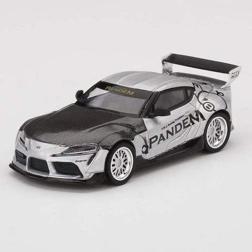 Mini GT Japan Toys R us Exclusive 1:64 Scale Pandem GR Supra (A90) Silver - Image 2
