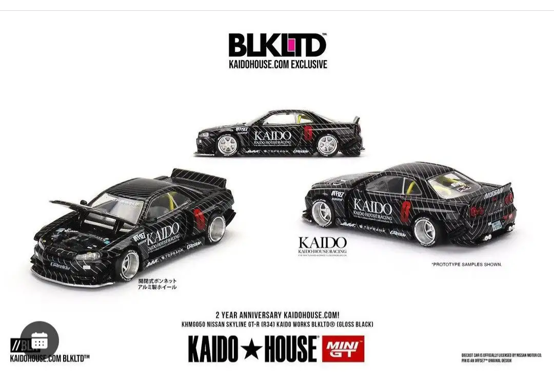 Mini GT x Kaido House MDX23 Nissan Skyline GT-R R34 BLKLTD With Pin - Image 2