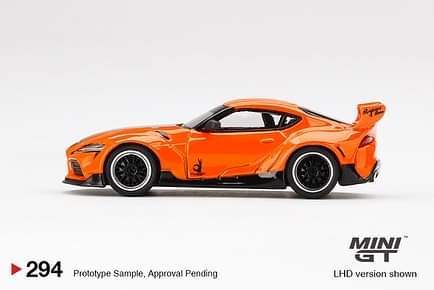 Mini GT x Mijo Exclusive 1:64 Scale Pandem Toyota GR Supra (A90) Orange - Image 2