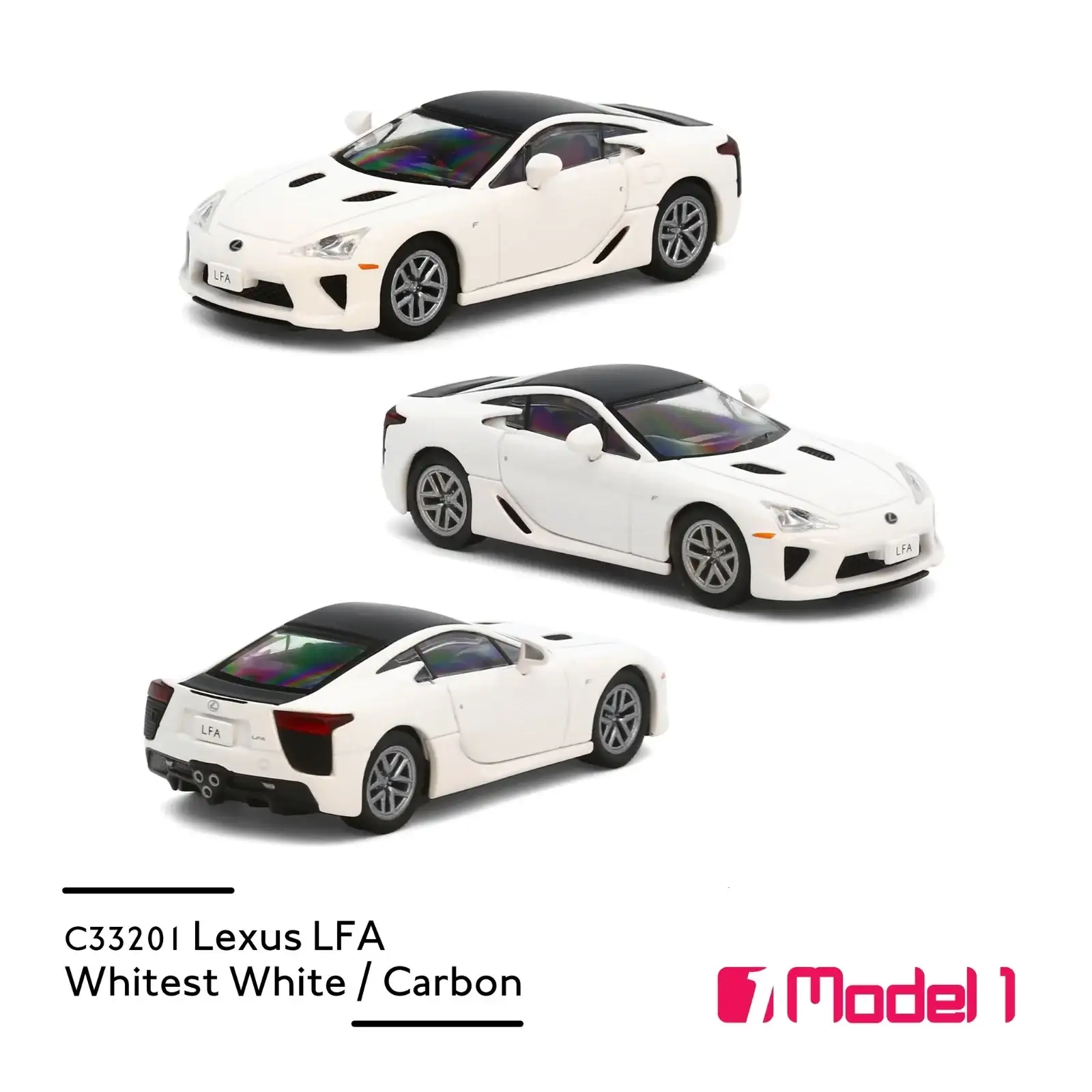 Model 1 LFA White / Carbon 1:64 Scale - Image 2