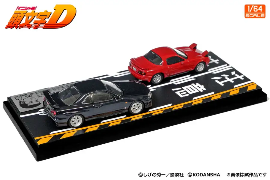 Modeler's 1:64 Scale Initial D Mazda MX-5 NA8CE VS Nissan Skyline GT-R R34 Diorama Set - Image 3