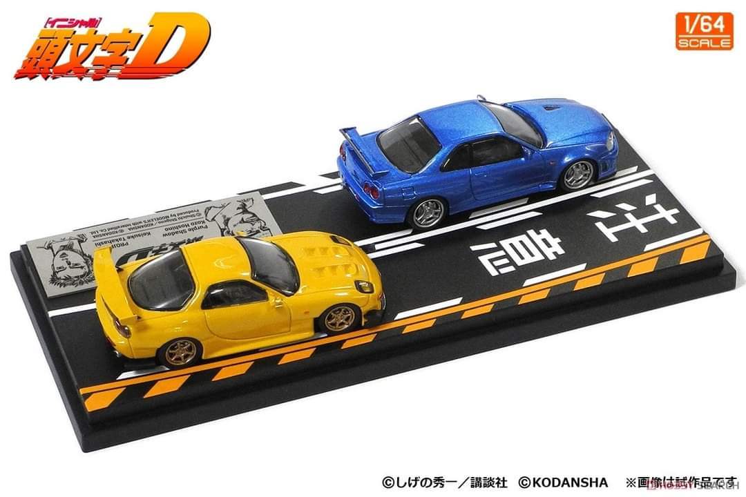 Modeler's 1:64 Scale Initial D Mazda RX-7 FD3S vs Nissan Skyline GT-R R34 Diorama Set - Image 3