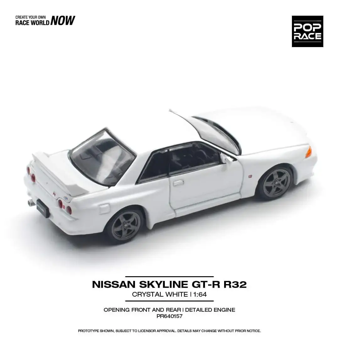 Pop Race 1/64 Nissan Skyline GT-R R32 White - Image 2