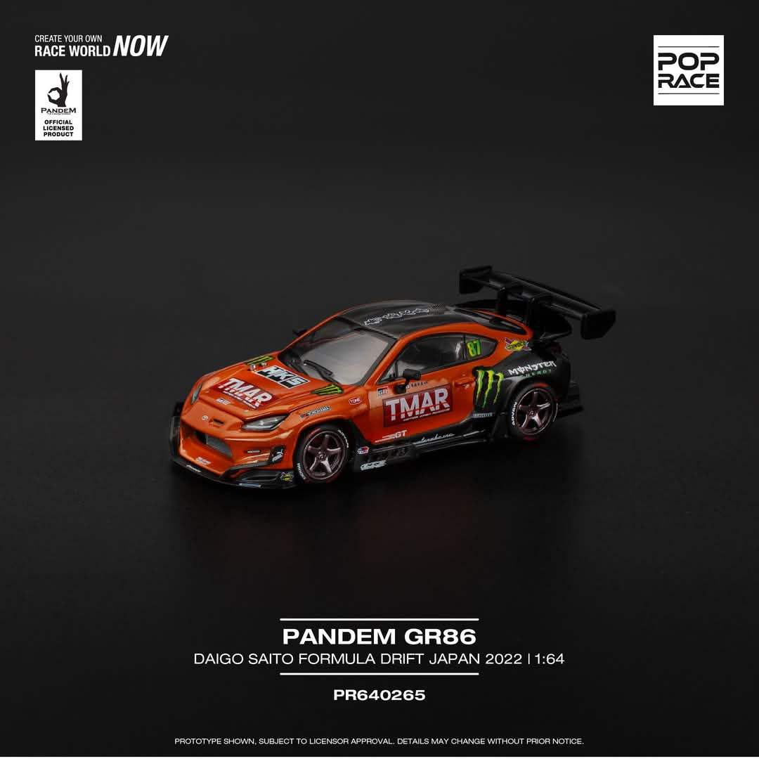 Pop Race 1/64 PANDEM GR86 - DAIGO SAITO FORMULA DRIFT JAPAN 2022