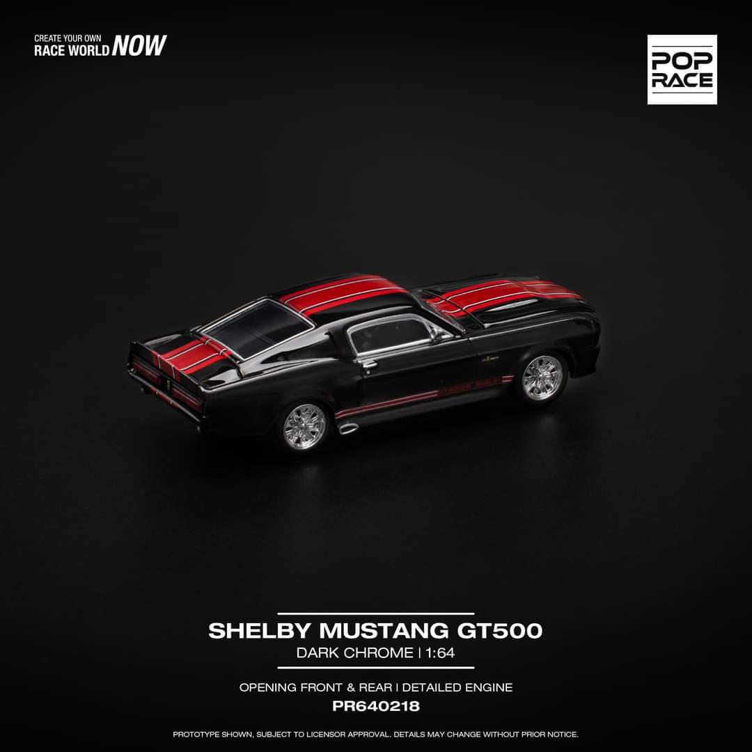 Pop Race 1/64 POPRACE 1/64 SHELBY MUSTANG GT500 DARK CHROME - Image 2