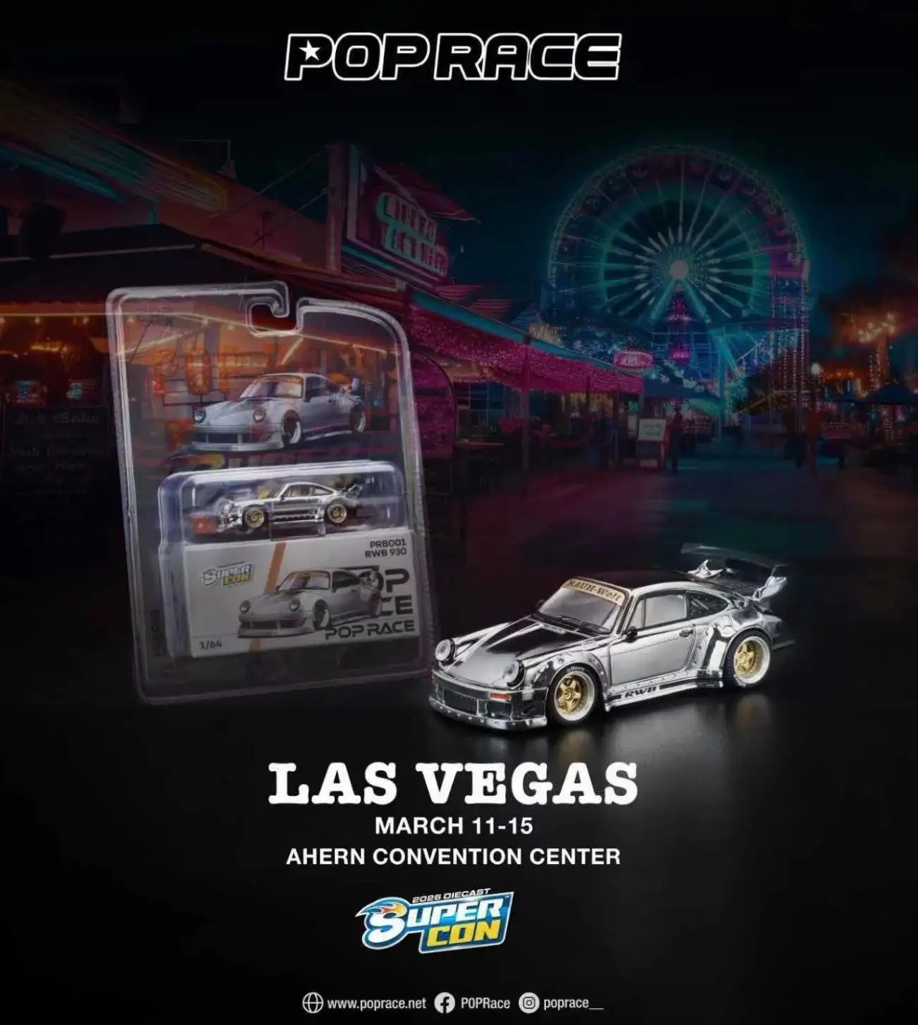 Pop Race 1:64 Scale Las Vegas Event Exclusive Honda Civic EG6 / RWB - Image 3