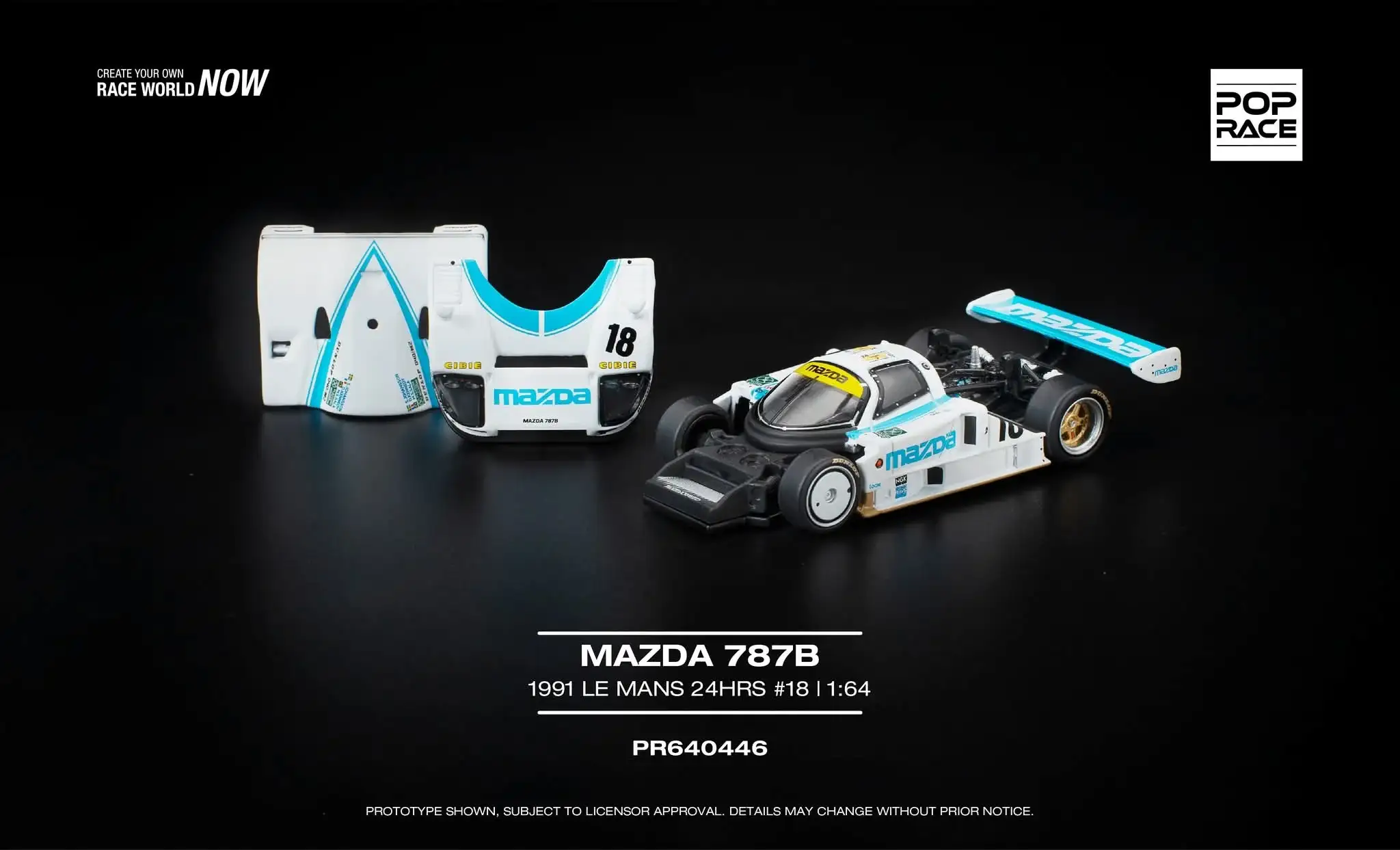 Pop Race 1:64 Scale Mazda 787B 1991 LE MANS 24HRS #18