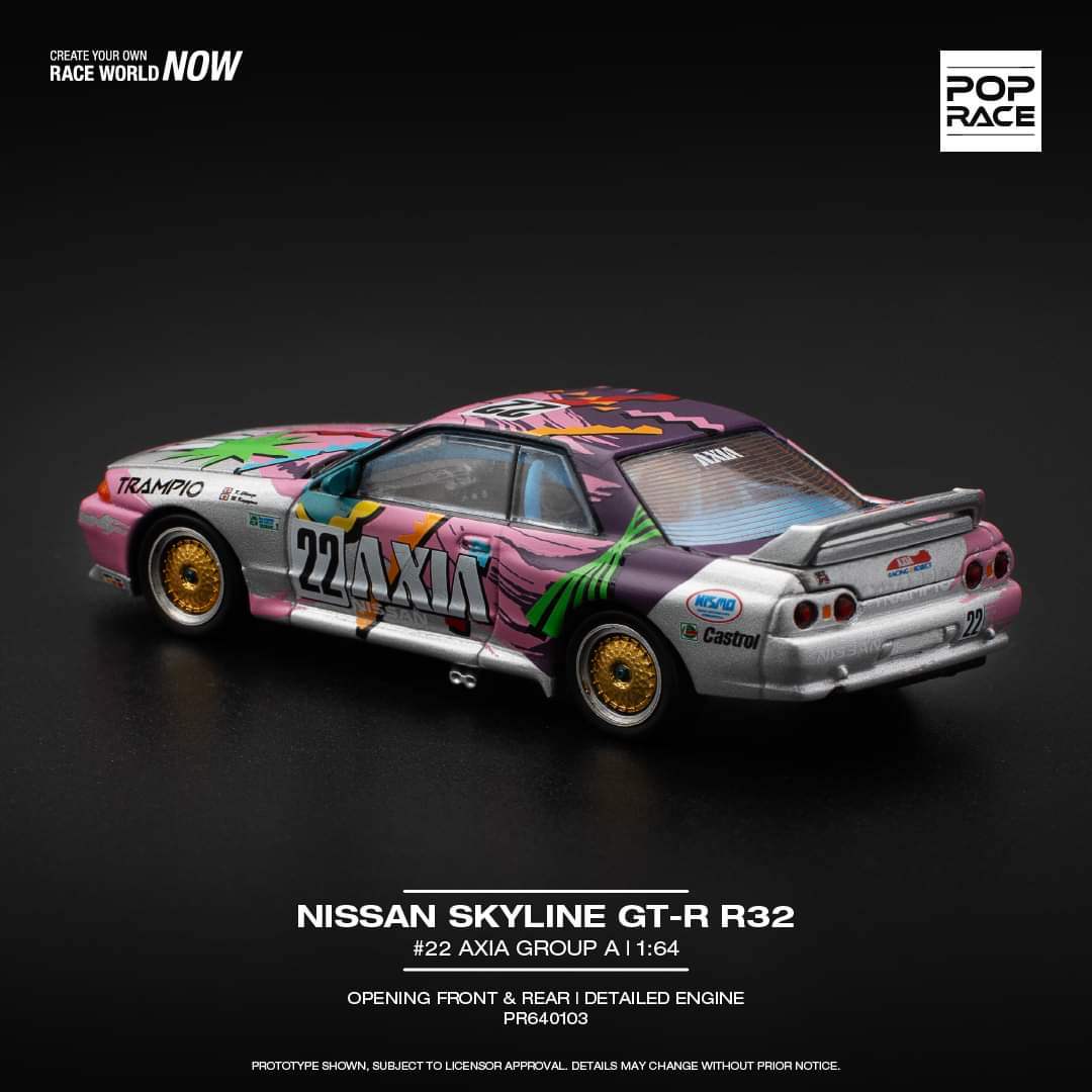 Pop Race 1:64 scale Nissan GT-R R32 #22 AXIA GROUP A - Image 2