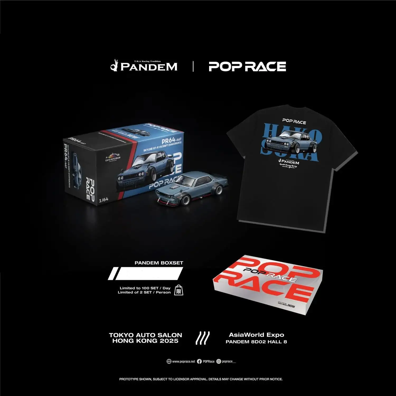 [SHIPPING INCLUDED] Pop Race 1:64 Scale Pandem Boxset - Tokyo Auto Salon Hong Kong 2025 Exclusive - Image 2