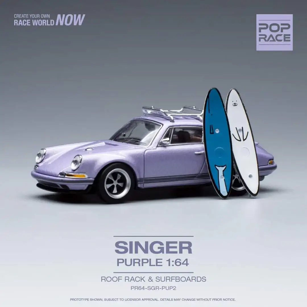Pop Race 1:64 Scale Porsche 911 (964) Singer (Purple)