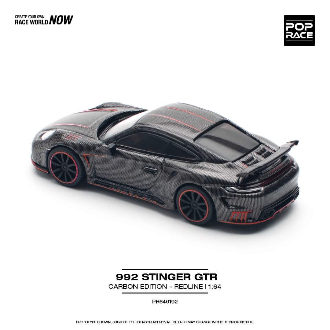 Pop Race 1:64 Scale Porsche 992 STINGER 992 CARBON EDITION (RED LINE) - Image 2