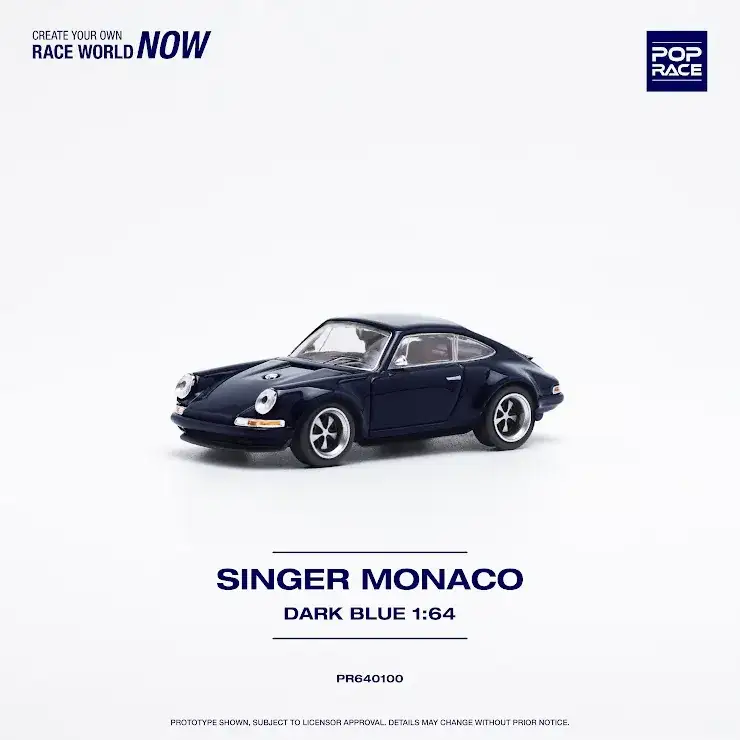Pop Race 1:64 Scale Porsche Singer Monaco (MIDNIGHT BLUE)