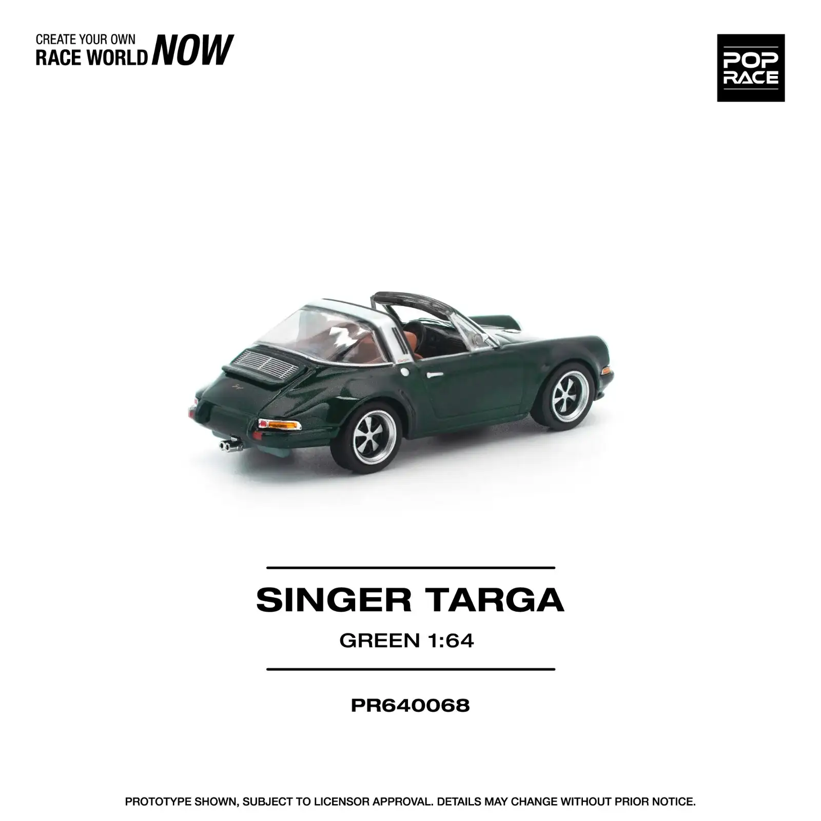 Pop Race 1:64 Scale Singer Targa Green - Image 2