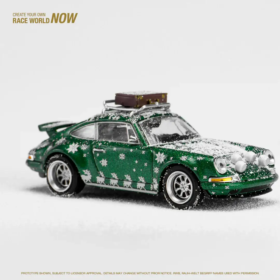 Pop Race Christmas Edition 1:64 Scale Porsche 911 (964) Singer Targa - Christmas Edition 2023 (Metallic Green) - Image 4
