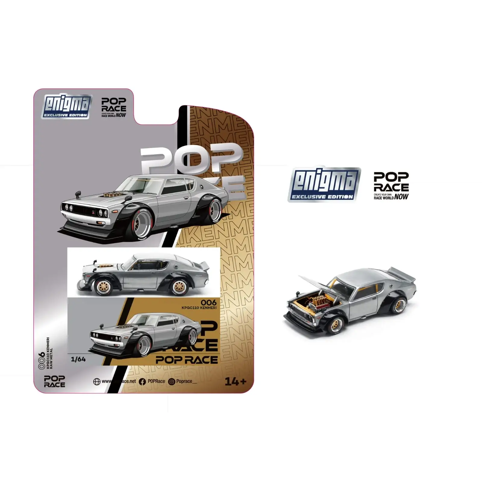 POP RACE x Enigma 1/64 KPGC0110 Skyline Kenmeri Raw Material - Image 2