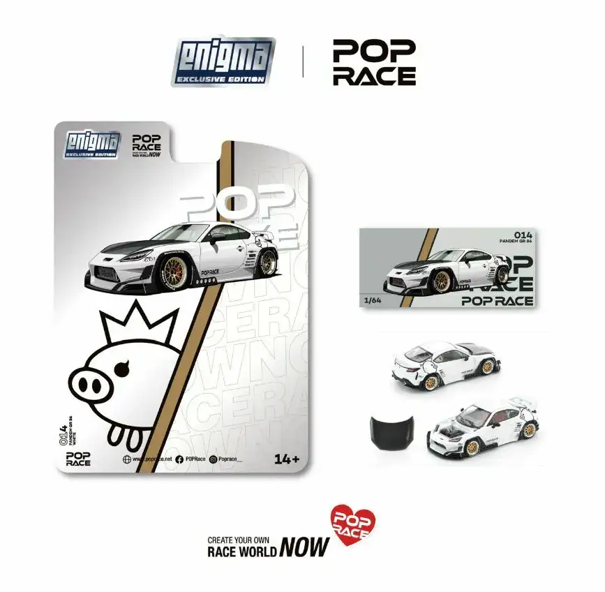 Pop Race x Enigma 1:64 Scale PANDEM GR86 - CRYSTAL WHITE PEARL
