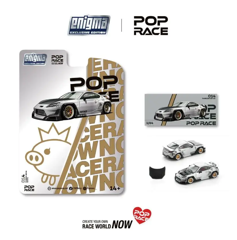 Pop Race x Enigma 1:64 Scale PANDEM GR86 - CRYSTAL WHITE PEARL - Image 2