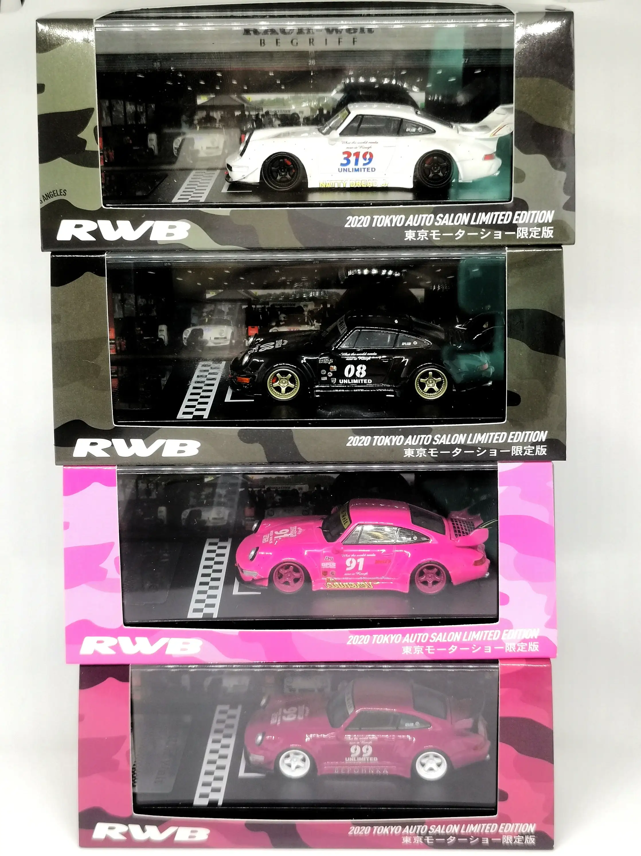 RWB Japan Official Japan 1/64 Porsche RWB 964 2020 Toyko Auto Salon Exclusive Set of 4