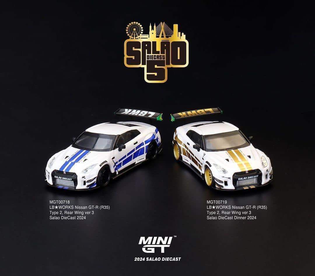 Salao DieCast 2024 Exclusive Mini GT #718 & #719 LB Works Nissan GT-R R35 - Image 2