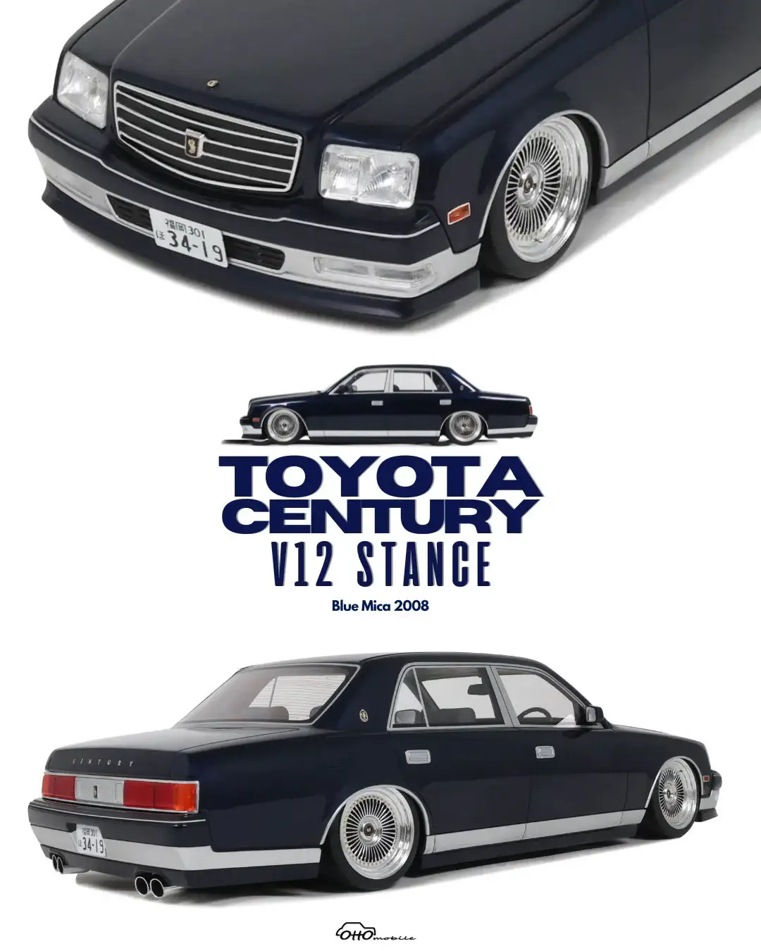 [Shipping included] OTTOMOBILE 1:18 OT1218 Toyota Century V12 Stance Blue Mica 2008 - Image 7