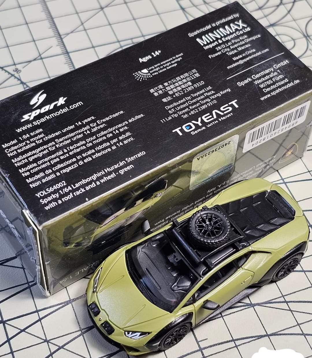 SPARKY X Tiny 1/64 Lamborghini Huracán Sterrato with roof rack -Green - Image 3