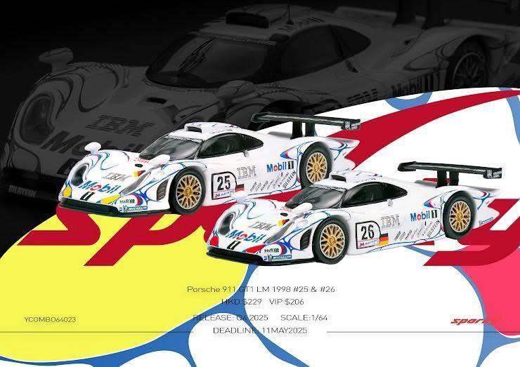 Sparky x TinySparky 1/64 Porsche 911 GT1 LM 1998 #25 & #26